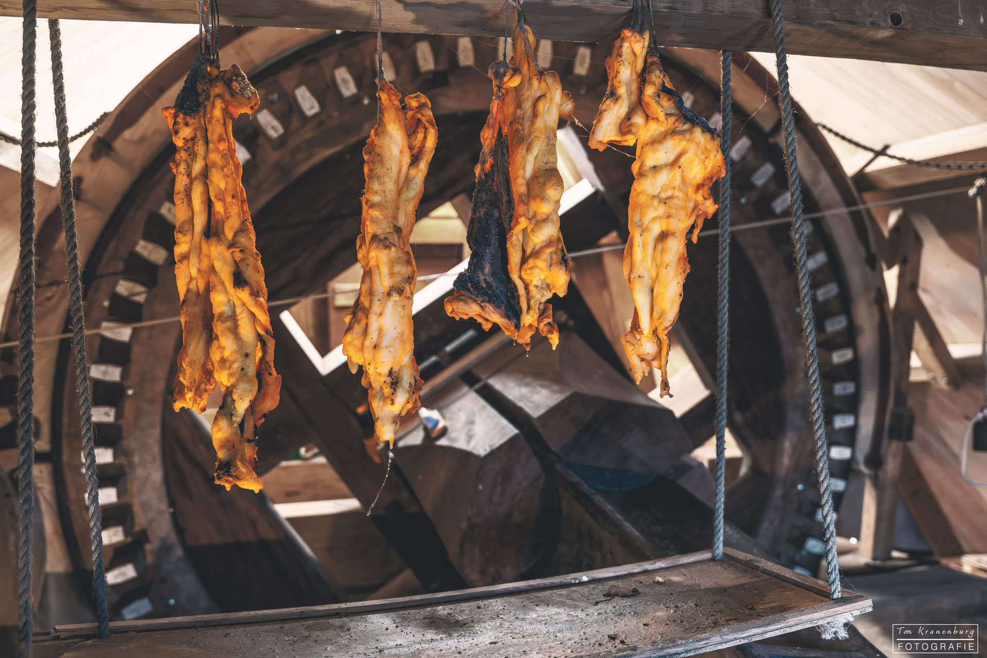 Varkensvet werd vroeger gebruikt om draaiende delen in een molen te smeren