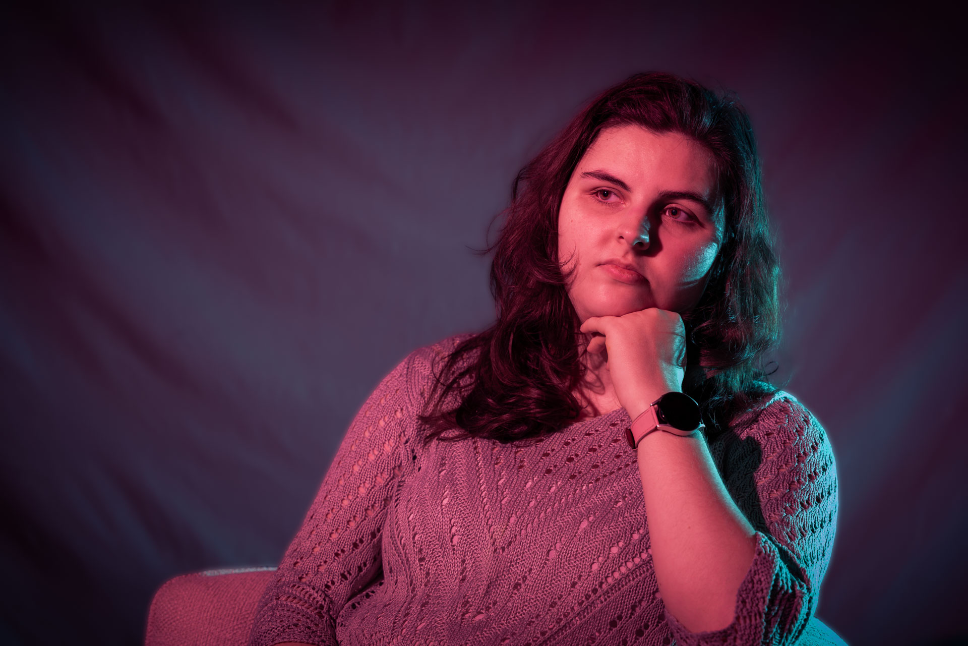 Portretfoto met kleurenfilters